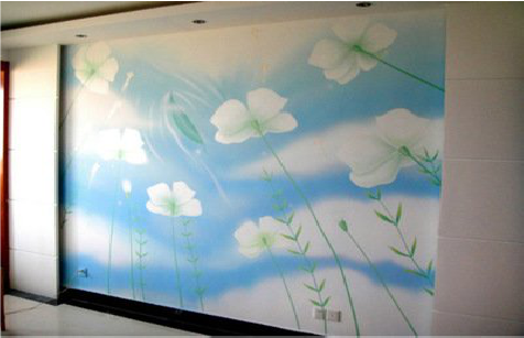 共青城画墙绘怎么画好白云的蓬松感？