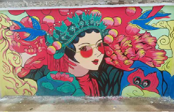 共青城墙体彩绘-网红墙