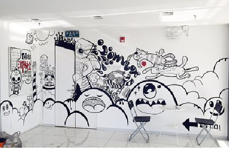 共青城手绘墙并非传统涂鸦。